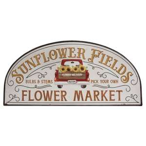 Sunflower Fields Distressed Metal Arch Sign #60386