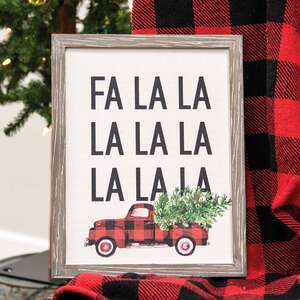 Fa La La Buffalo Check Truck Canvas Print;