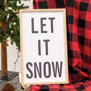 Let It Snow Distressed Wooden Frame 65191