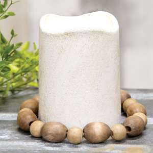 Wooden Round & Oval Bead Candle Ring 70105