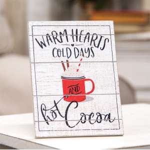 Warm Hearts Hot Cocoa Pallet Easel Sign 91021