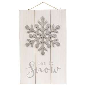 Sparkle Snowflake Let It Snow Pallet Sign 91026