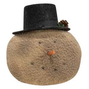 Grungy Primitive Top Hat Snowhead Ornament
