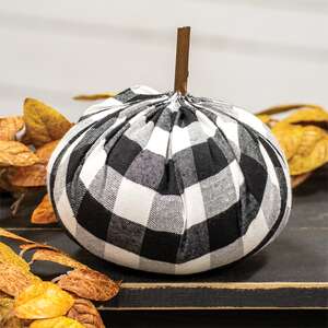 Black & White Buffalo Check Stuffed Pumpkin 6.5" CS38265