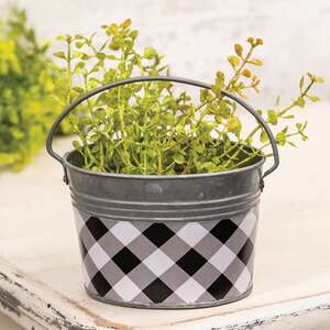 Black & White Buffalo Check Oval Pail 14584-B;