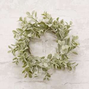 Flocked Laurel Candle Ring, 3.5" 17990;
