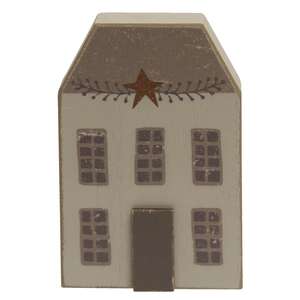 Distressed Primitive Saltbox Sitter