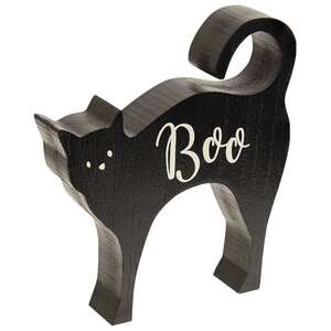 Boo Cat Chunky Wood Sitter