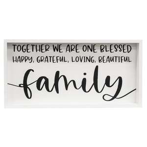 Together We Are One Blessed Family Framed Box Sign