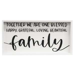 Together We Are One Blessed Family Framed Box Sign #35738