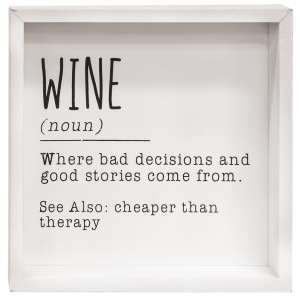 Wine Definition Framed Box Sign #35754
