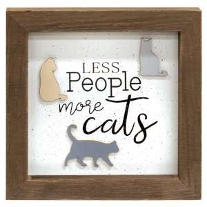 Less People More Cats Shadowbox Frame #35830