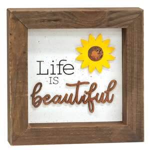 Life Is Beautiful Sunflower Shadowbox Frame