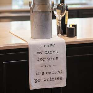 I Save My Carbs For Wine Dish Towel 54121;