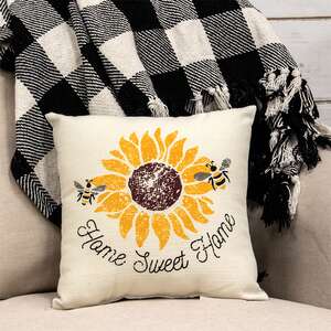 Home Sweet Home Bees & Sunflower Pillow 54161;