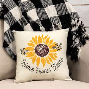 Home Sweet Home Bees & Sunflower Pillow 54161