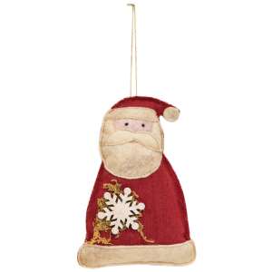 Fabric Santa with Snowflake Fabric Ornament #CS38223