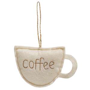 Felt Stitched Coffee Cup Ornament #CS38355