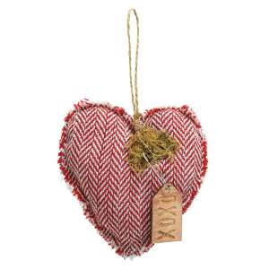XOXO Mini Stripe Fringe Heart Ornament #CS38399