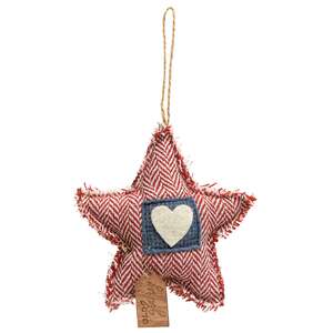 Mini Striped Fringed Old Glory Star Ornament #CS38400