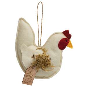 Felt Farm Life Chicken Ornament #CS38403