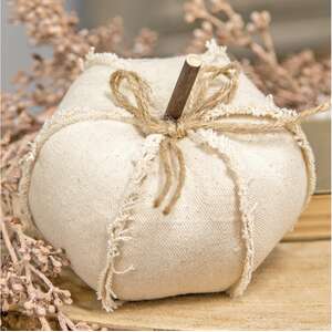 #CS38436 Canvas Stuffed Pumpkin, 4.75"