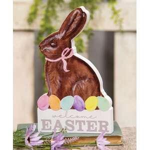 Welcome Easter Chunky Chocolate Bunny Sitter