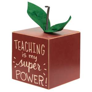 Teaching is my Super Power Cube Apple #35800