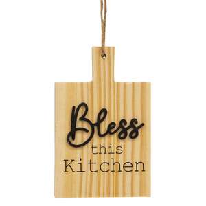 Bless This Kitchen Natural Cutting Board Ornament