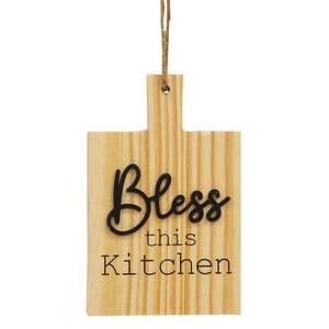 Bless This Kitchen Natural Cutting Board Ornament #35862