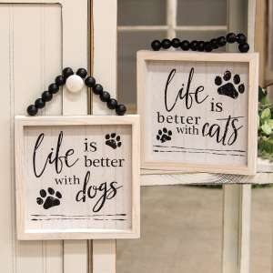 Life Is Better With Pets Beaded Sign, 2 Asstd. #35980