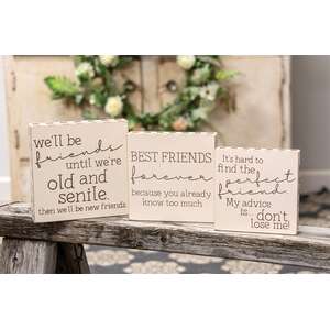 3/Set, Friends Buffalo Check Box Signs