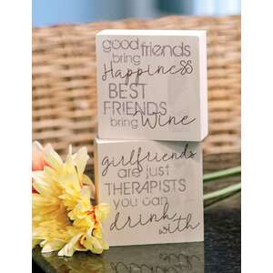 Best Friends Bring Wine Block, 2 Asstd.