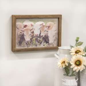 Gathered Cows Framed Print, Wood Frame #35998