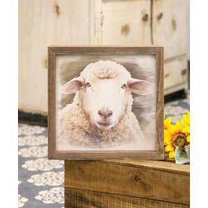 Serious Sheep Framed Print, Wood Frame