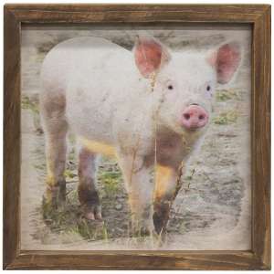 Pasture Pig Framed Print, Wood Frame #36003
