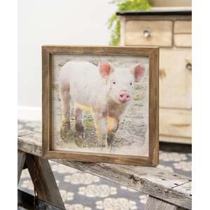 Pasture Pig Framed Print, Wood Frame
