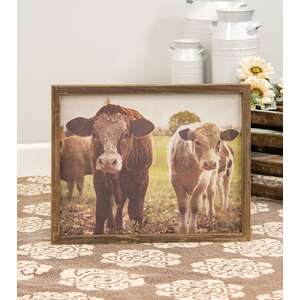 Pasture Cows Framed Print, Wood Frame