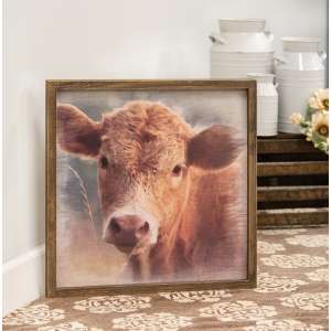 Cow Portrait Framed Print, Wood Frame #36006