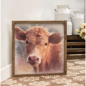 Cow Portrait Framed Print, Wood Frame