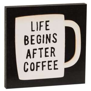 Life Begins After Coffee Square Block #36054