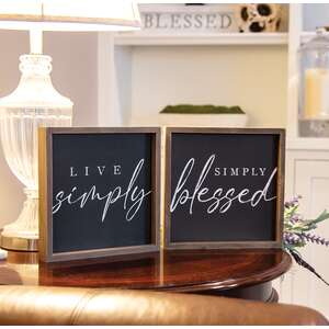 Live Simply Chalkboard Look Frame, 2 Asstd. #36078