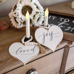 Loved Beaded Heart Candle Ring, 2 Asstd.