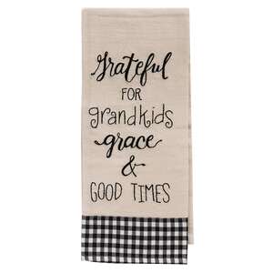 Grateful for Grandkids Dish Towel