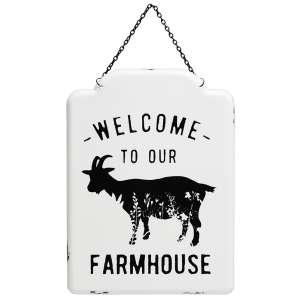 Welcome To Our Farmhouse Metal Hanging Sign #65226