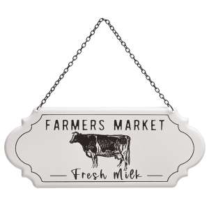 Farmers Market Fresh Milk Metal Hanging Sign #65229