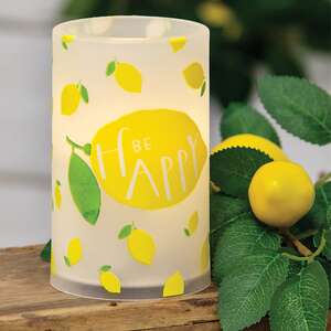Be Happy Lemon Timer Pillar 3" x 5" 85014;