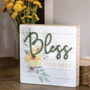 Bless Our Nest Pattern Side Box Sign 91081