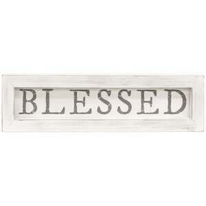 Blessed White Framed Sign #91085