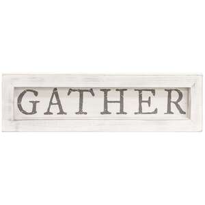 Gather White Framed Sign #91086